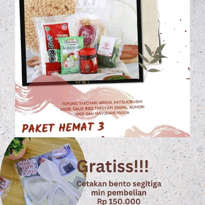 

Viral Dnfood Paket Hemat 2: Tepung Takoyaki Mix 480Gr, Saus Takoyaki 200Gr, Katsuobushi 35Gr, Ao