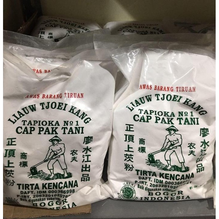 

Ready Stock Tepung Sagu/ Tapioka Cap Pak Tani Liauw Tjoei Kang Kemasan 1 Kg Cod