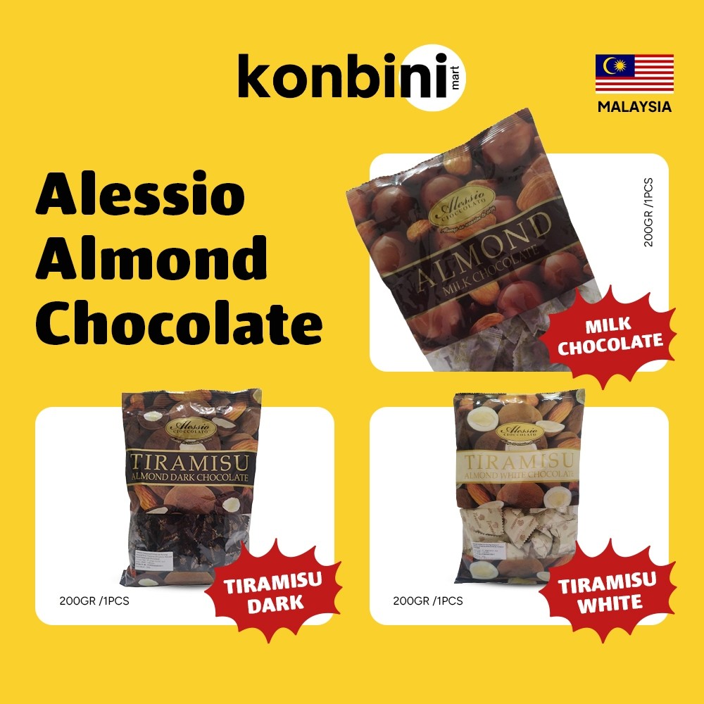 

KONBINI MALAYSIA - Alessio Almond Chocolate 200g Malaysia Alessio White Tiramisu Dark Milk Chocolate