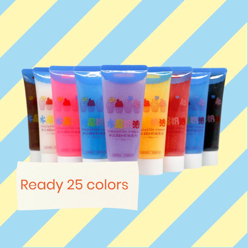 

DIY CRYSTAL GLUE CREAM Deco cream bening glitter bahan decocase Ready 25 warna