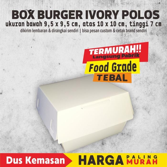 Box Burger POLOS IVORY Foodgrade