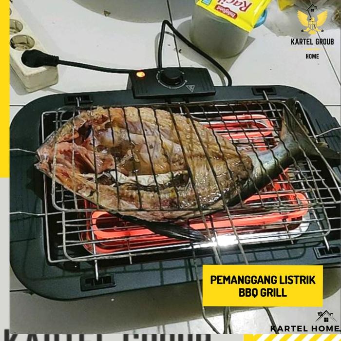 Ready- Home Alat Panggang Listrik Grill Serbaguna Bakaran Bbq Ayam Sosis Ikan