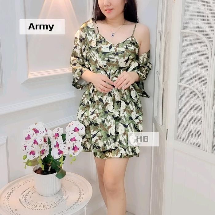 Promo Daster Kimono Sexy 2In1/ Dress Satin Satu Tali Import Premium Wanita Tidur Ready