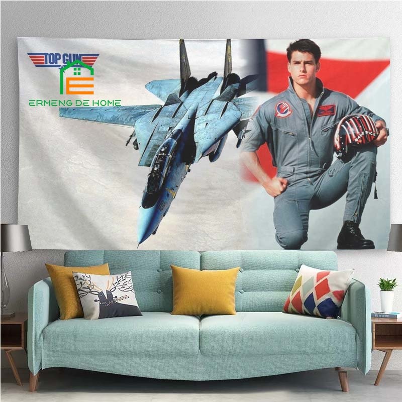 Permadani Top Gun Fighter Hiasan Dinding Film Permadani Dinding Gaya Amerika Dekorasi Seni Dinding P