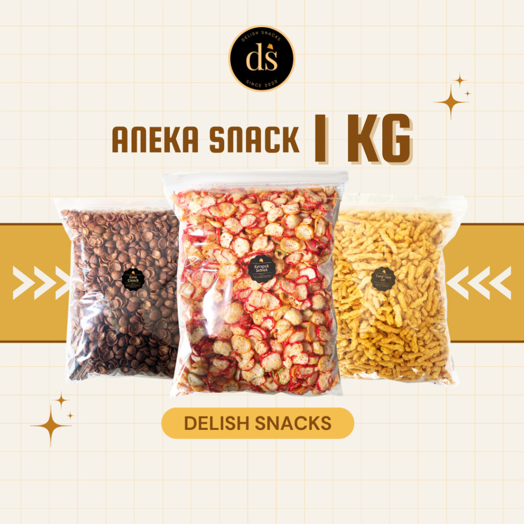

[DELISH SNACKS] Aneka Snack 1000 Gram / Grosir Kilo Kiloan / Cemilan Camilan Bal Grosiran