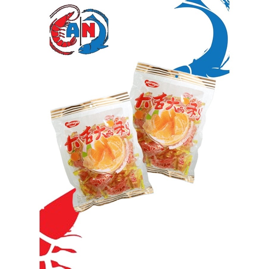 

( BERKAH ) NARAYA Jelly Jeruk Mandarin 500gr Da Ji Da Li HALAL / Permen Lunak Rasa Jeruk BPOM /