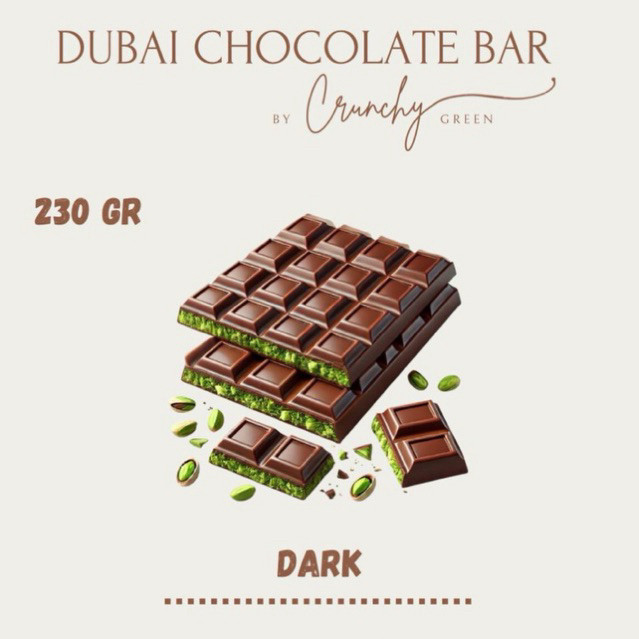 

Dubai Chocolate Dark (BAR - 230gr) by Crunchy Green