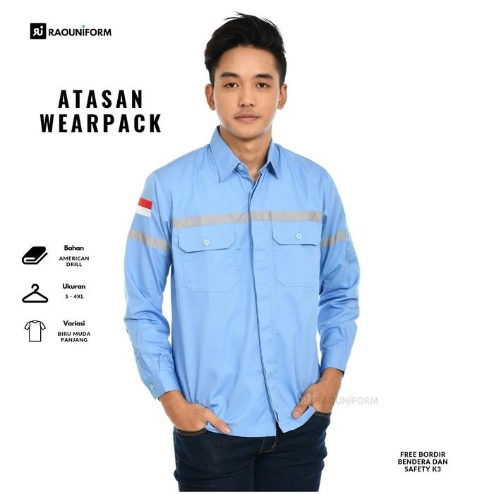 New Kemeja seragam kerja/Baju safety lengan panjang/Baju kerja lapangan/Seragam safety lapangan/Baju