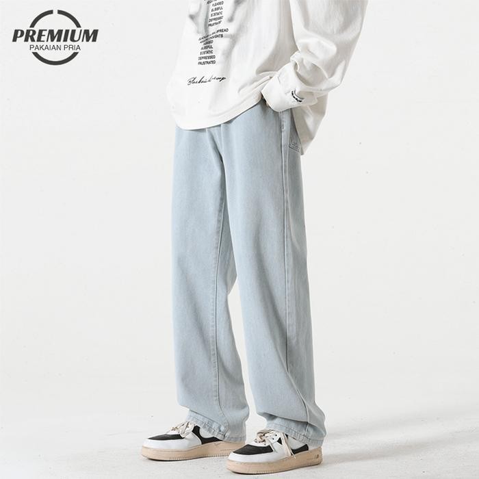 PREMIUM Celana jeans pria baggy pants pria kulot jeans oversize loose pants jumbo celana panjang
