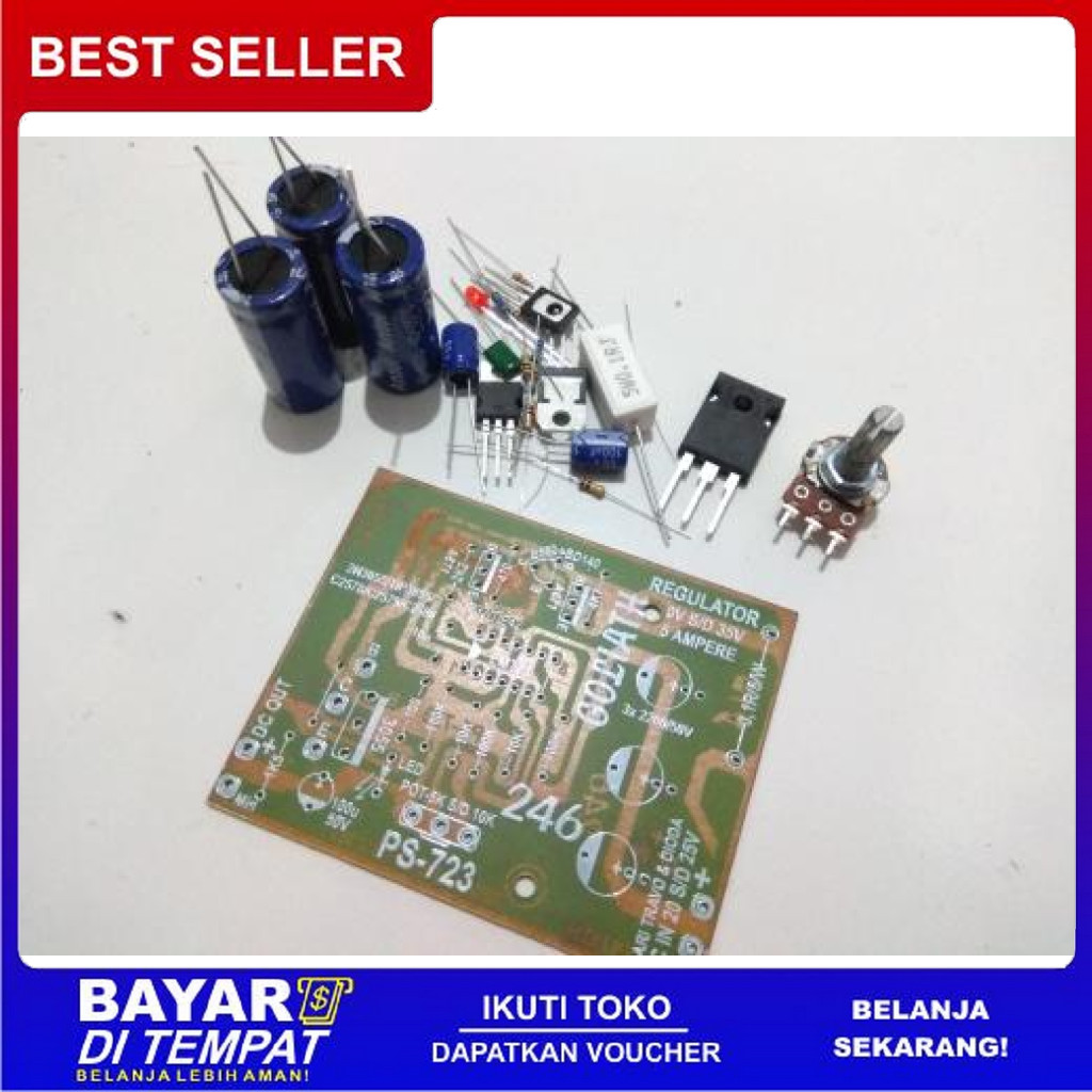 FREE ONGKIR POWER SUPPLY 0 - 35 VOLT 246 DIY KIT BISA COD