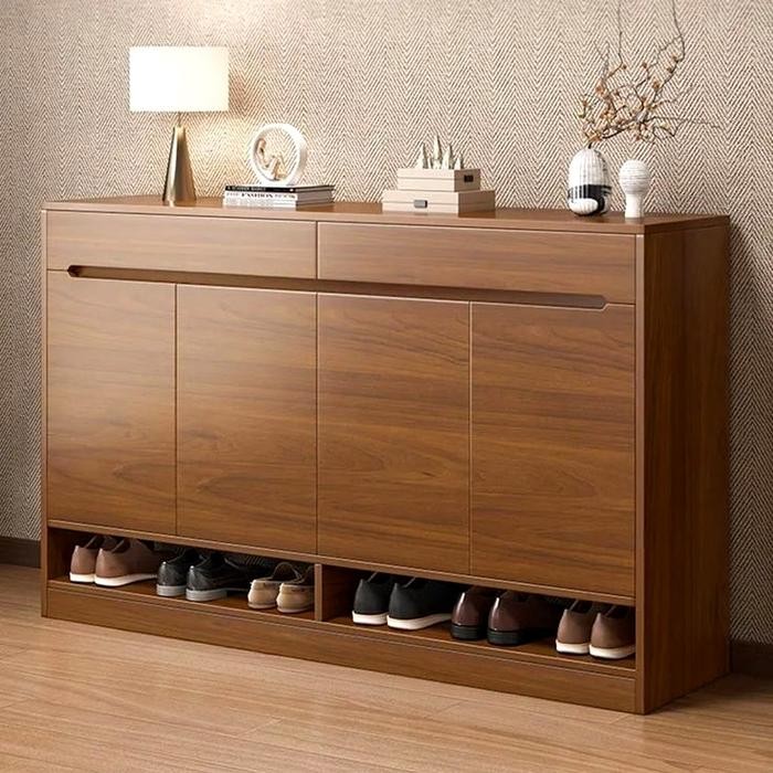 Terbaru Rak Sepatu Lemari 4 Pintu Kayu Jati Modern