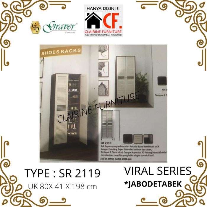 Terbaru Rak Sepatu / Lemari Sepatu Graver - Viral Series Type Sr 2119