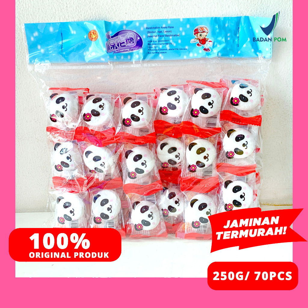 

MARSHMALLOW PANDA / HELLO KITTY/BUNNY ANEKA RASA 250G / 70PCS CHEN LIANG JI