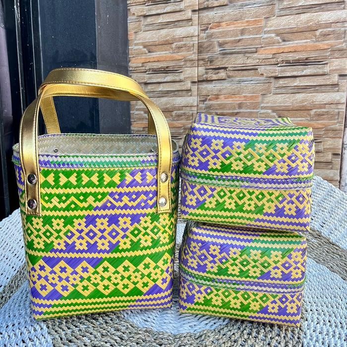 Tas bambu sokasi 18 cm warna-warni & tas clasic