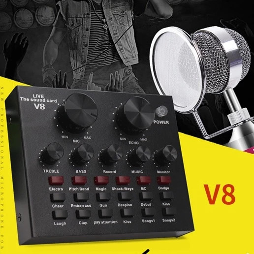 Bottom top - Live soundcav8 mixer external sound caV8 audio microphone live singing