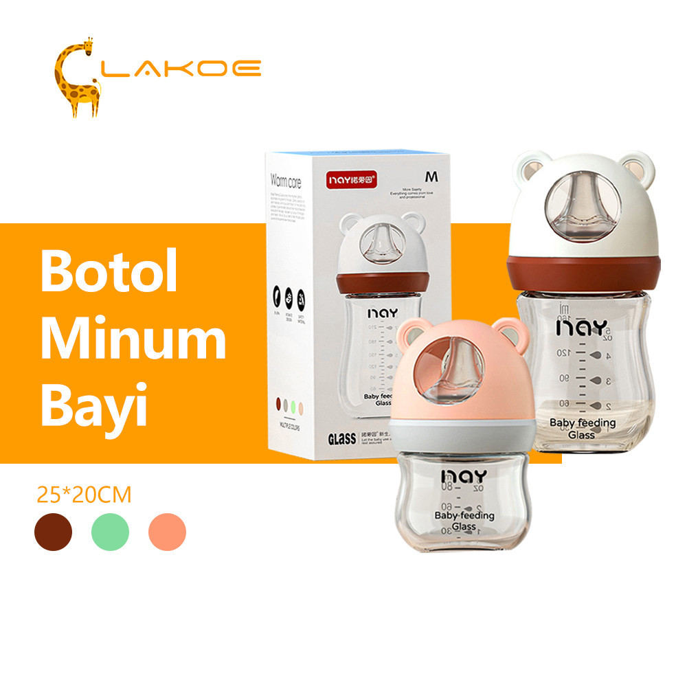 NEW PRODUCT LAKOEOFFICIALMALL DOT BAYI BOTOL SUSU KACA NEWBORN BOTOL MINUM BAYI ANTI KOLIK