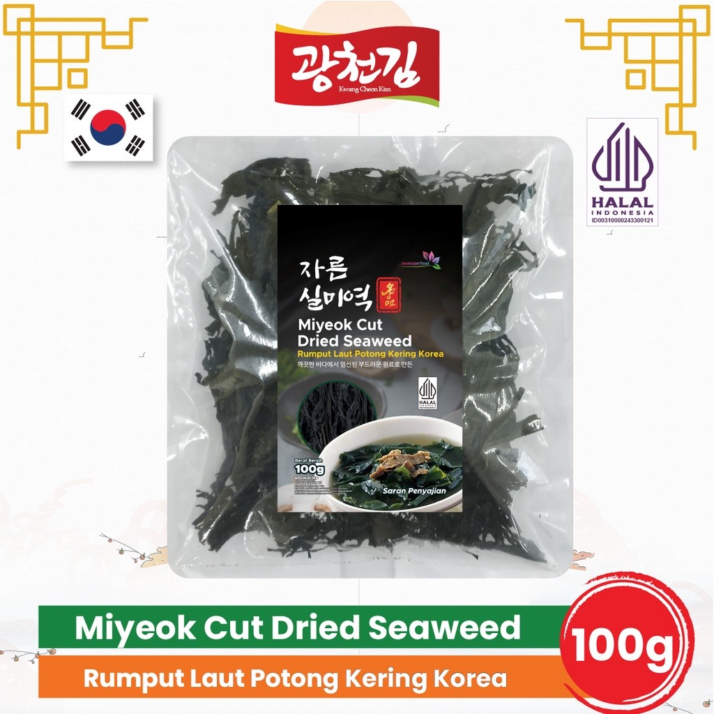 

Cut Wakame Rumput laut kering / Dried Seaweed / Miyeok Myeok Miso soup 100gr