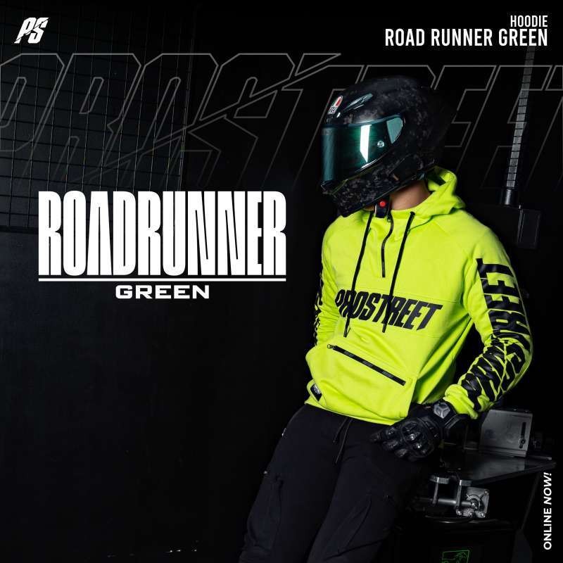 Hoodie Motor Prostreet Road Runner Green Best Quality Asli 100% Original