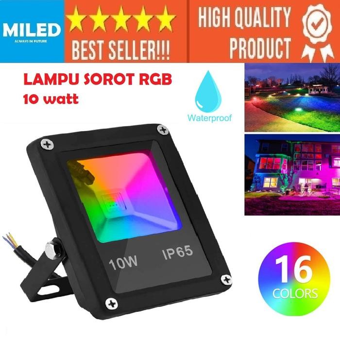 Terbaru Lampu Sorot 10 Watt Putih/Kuning/Warna Warni - Lampu Tembak Dekorasi-Taman-Panggung Anti Air