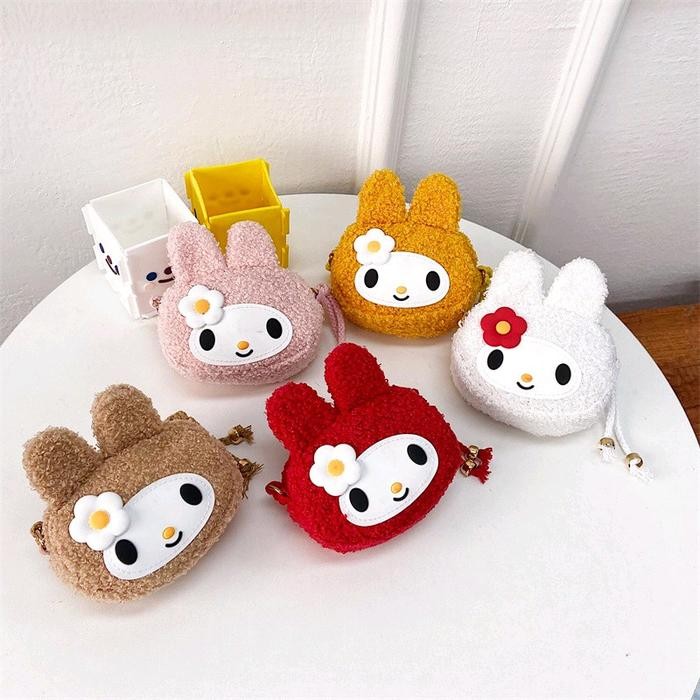 TAS ANAK BULU TAS DOMPET MINI UNTUK MENYIMPAN UANG TAS UNIK KARAKTER KELINCI TAS SELEMPANG Karakter