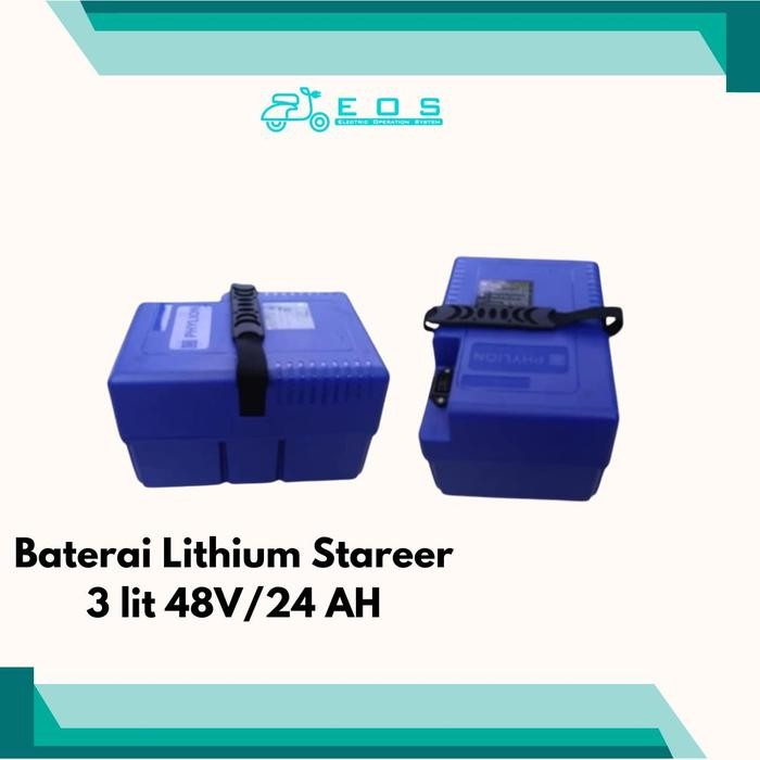 Baterai Ofero Stareer 3 Lit 48V/24AH Baterai Tambahan + Soket Baterai