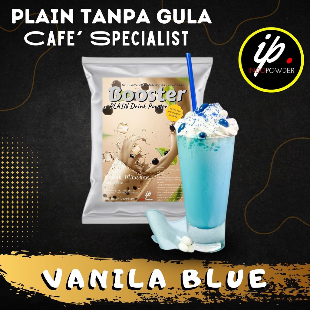 

IP Jakarta - Bubuk Minuman TANPA GULA / PLAIN Rasa VANILLA BLUE 1Kg Untuk Cafe dan Usaha Minuman