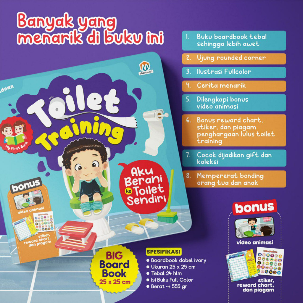 [Ready Stock] Big Boardbook Toilet Training / Buku Toilet Training Anak / Buku Latihan Toilet Anak