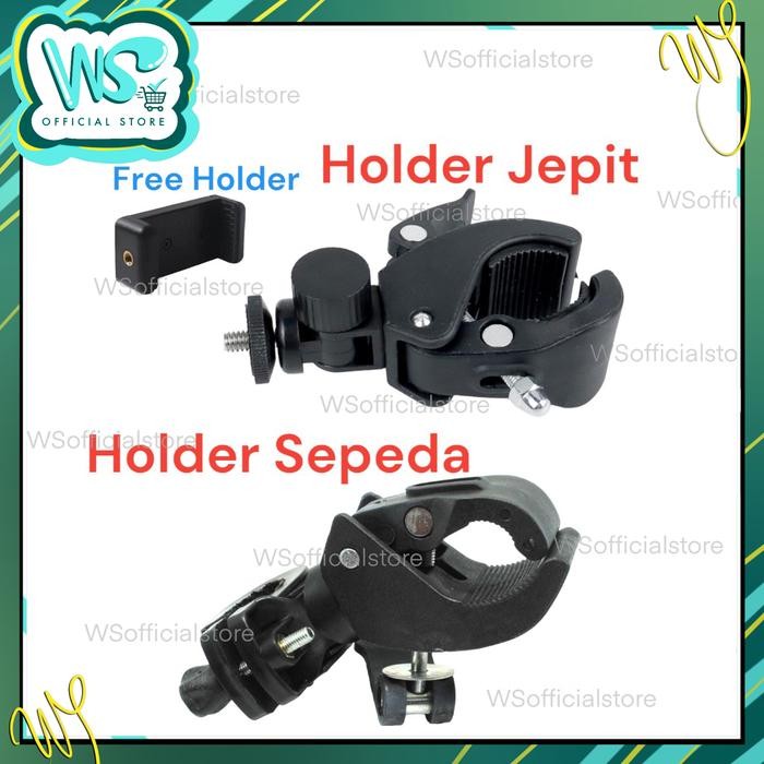 HOLDER JEPIT UNIVERSAL CLAMP PENJEPIT SMARTPHONE BAUT UNTUK TRIPOD