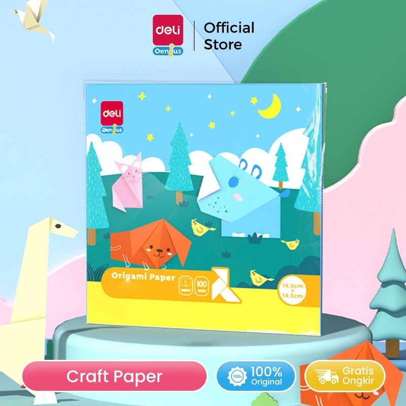 

DELI GENIUS PAPER CRAFT / ORIGAMI KERTAS LIPAT 2 SISI 100 LEMBAR 10 WARNA 83631 8363X