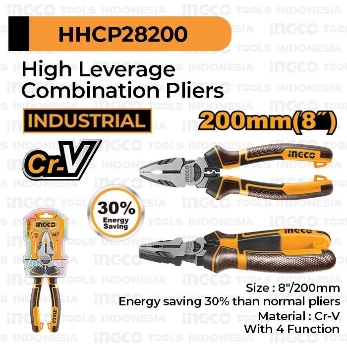High Leverage Combination Pliers (8") Ingco Hhcp28200 Tang Kombinasi