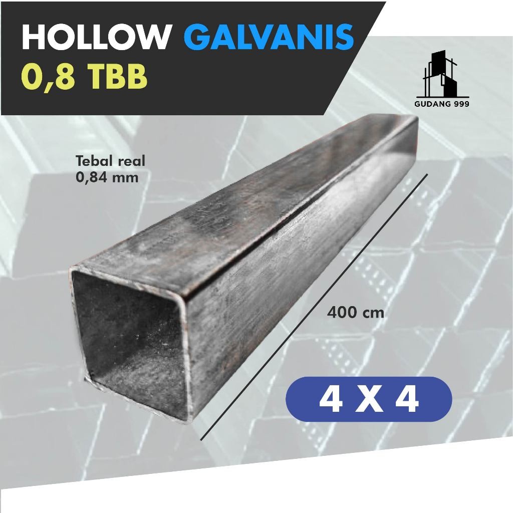 HOLLOW 4x4 0,8 mm / HOLO / RANGKA HOLLOW GYPSUM / HOLLOW GALVANIS POLOS