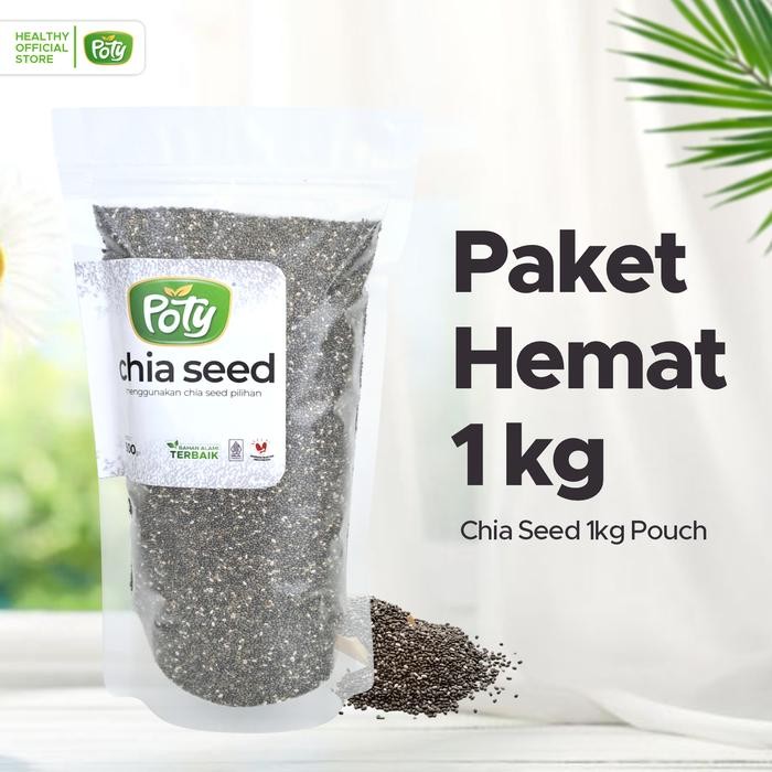 

JTTOP" POTY CHIA SEED MEXICO 1 KG ORGANIK TERBAIK PREMIUM UNTUK SMOOTHIE DAN YOGURT