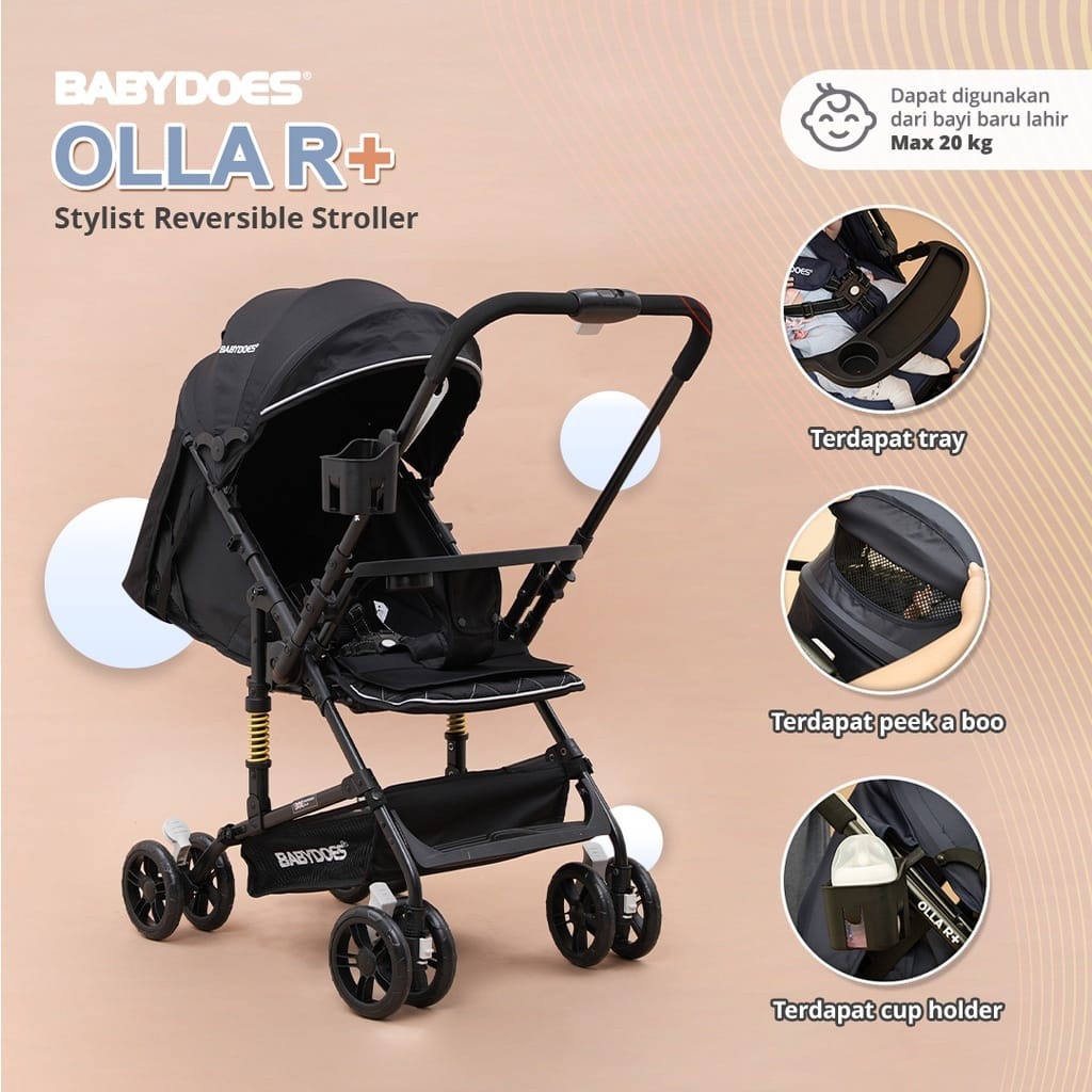 Stroller Babydoes Olla R+ Plus Holla /Olla R Stylish Reversible Handle Kereta Dorong Bayi Dua Arah