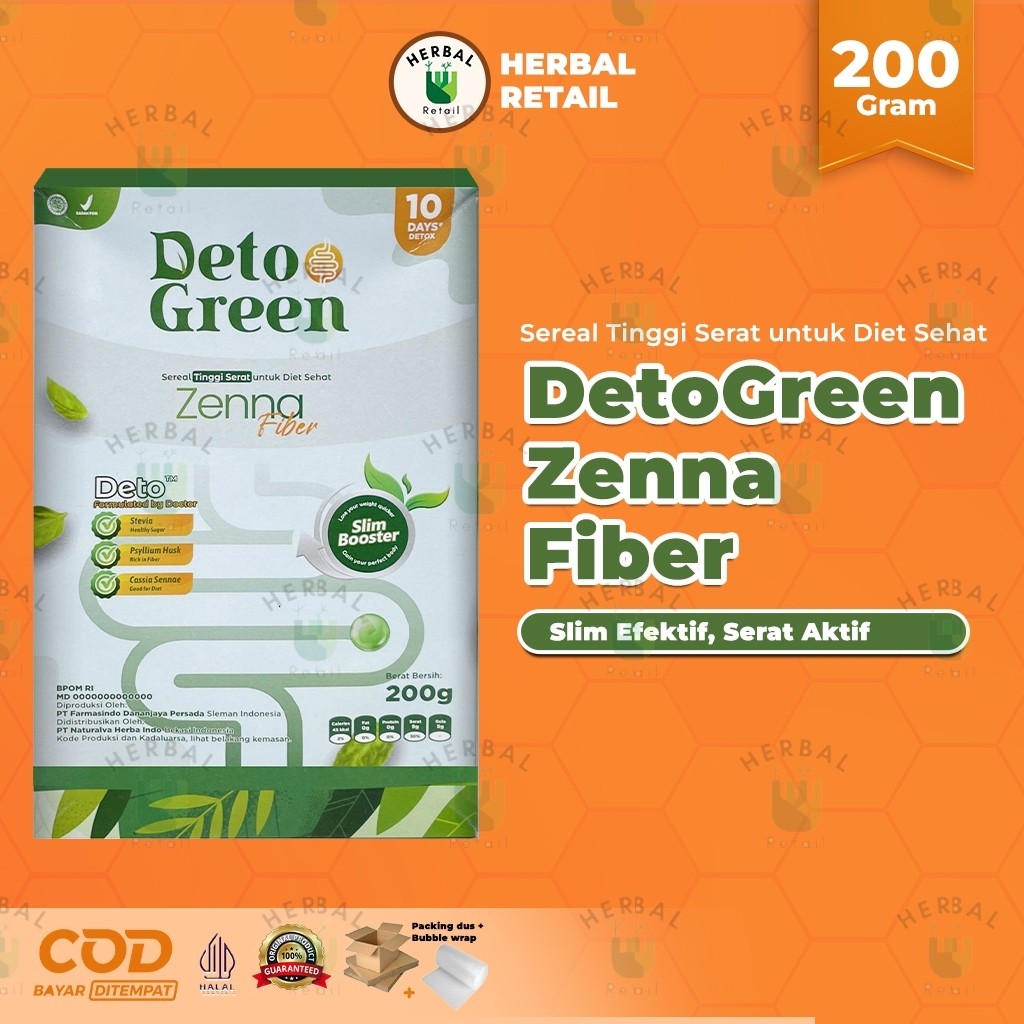 

Restokobar Detogreen Zenna Fiber Sereal Tinggi Serat Sehat Optimal Diet Sehat 200 Gram