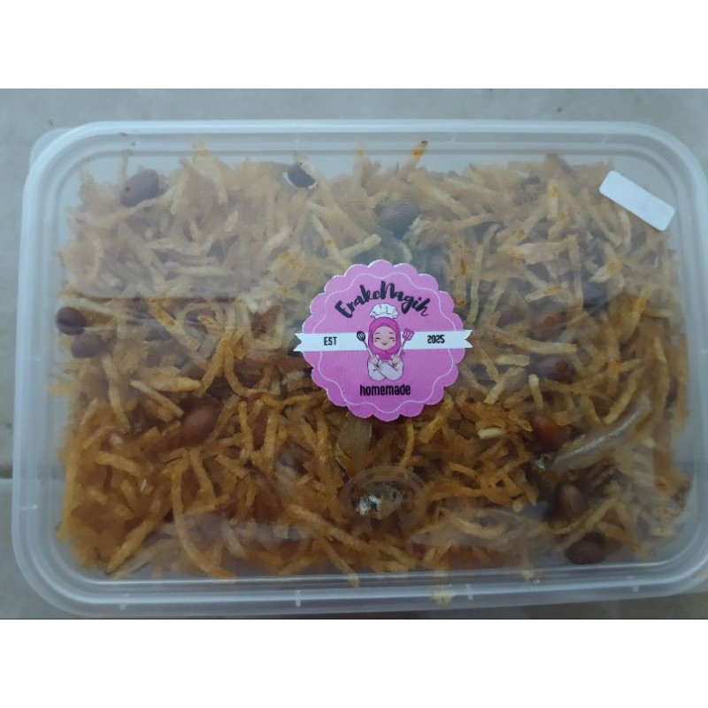 

Omahjajanan Kentang Mustofa Mix Teri 1/4 Kg Camilan Snack Lauk Kering Kentang Premium Gurih Kriuk