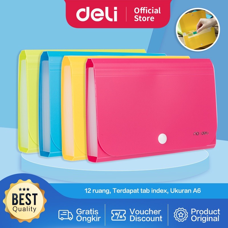 

DELI EXPANDING FILE A6 12 PEMBAGI DENGAN TAB INDEX UNTUK PENGATURAN YANG LEBIH MUDAH E5561