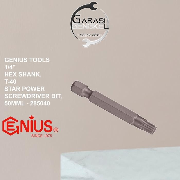 Genius Tools 1/4" Star Screwdriver Bit T40 Mata Obeng Bintang 50mm
