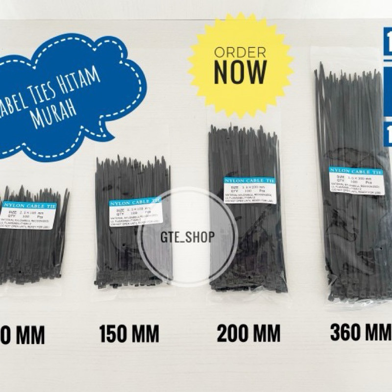 

KABEL TIES PROMO TERMURAH CABEL TIE 10CM / 12CM / 20CM / 25CM / 30CM WARNA PUTIH DAN HITAM 1 PACK