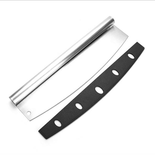 

Pizza Cutter Swing Rocket Knife Roller Stainless Steel + Tutup Pisau