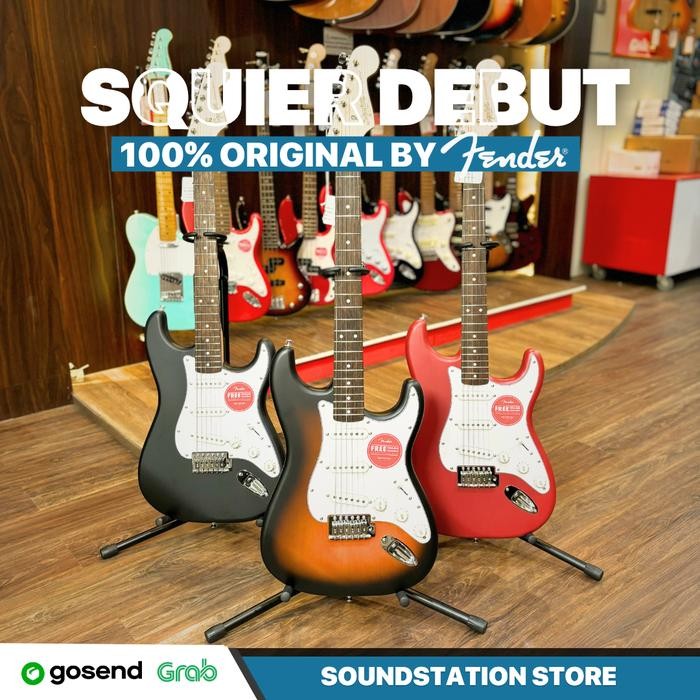 TERLARIS PAKET LENGKAP GITAR SQUIER STRATOCASTER MM Electric Guitar 100% ORI SALE