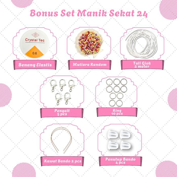 

Manik Pasir 1 Box - Manik2 Mote Payet Pasir Paket DIY (BONUS Benang Elastis + Tali Giok + Manik