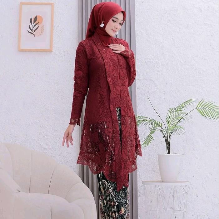 PREMIUM Set Kebaya Kutu Baru Terbaru Kutu Baru Airin Free Hijab Kebaya Jumbo Fit Ld 120 cm Brukat