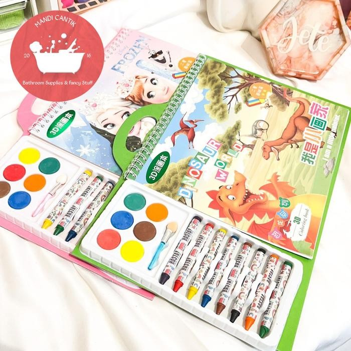 

Buku Mewarnai Set Hds Krayon Dan Kertas Gambar Free Kuas Alat Tulis Sekolah Anak Lucu