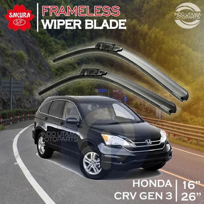 PREMIUM Wiper Frameless CRV Gen 3 Karet Kaca Mobil SAKURA