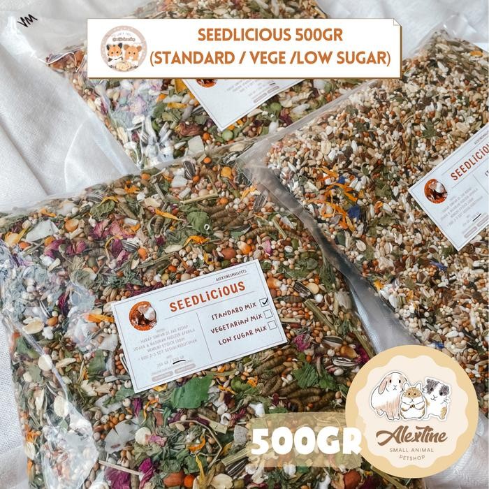 

ORIGINAL MIJIU Seedlicious Standard Vegetarian Mix 500GR Makanan Hamster READY STOCK