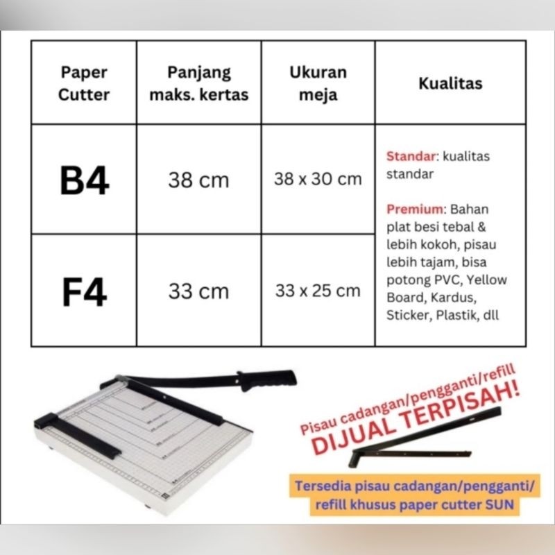 

Alat Potong Kertas ukuran B4 ( Paper Cutter B4 ) Premium