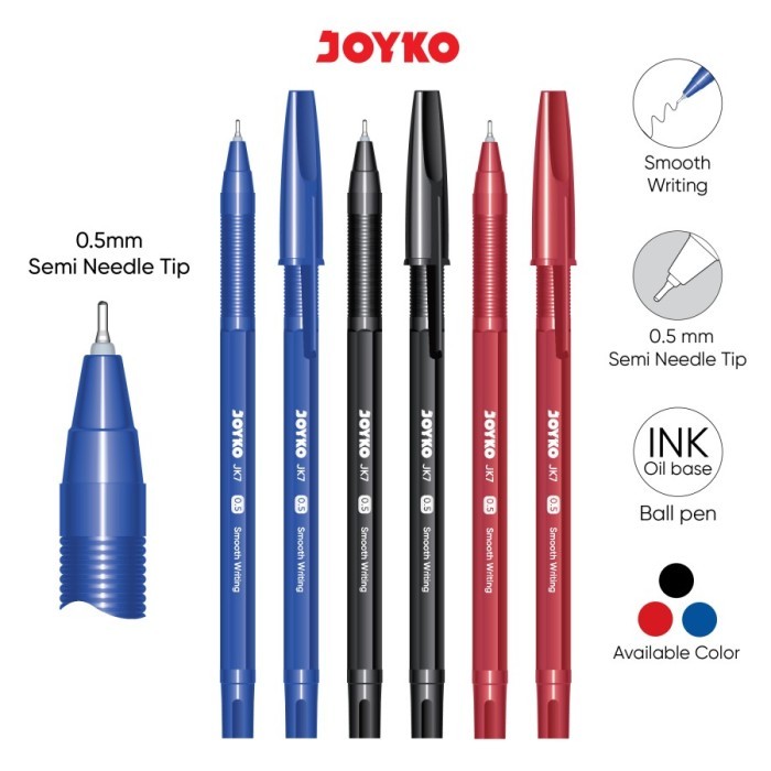 

Ready JT Ballpoint Pulpen Pena Joyko JK-7 0.5 mm Ball Pen Bolpoin