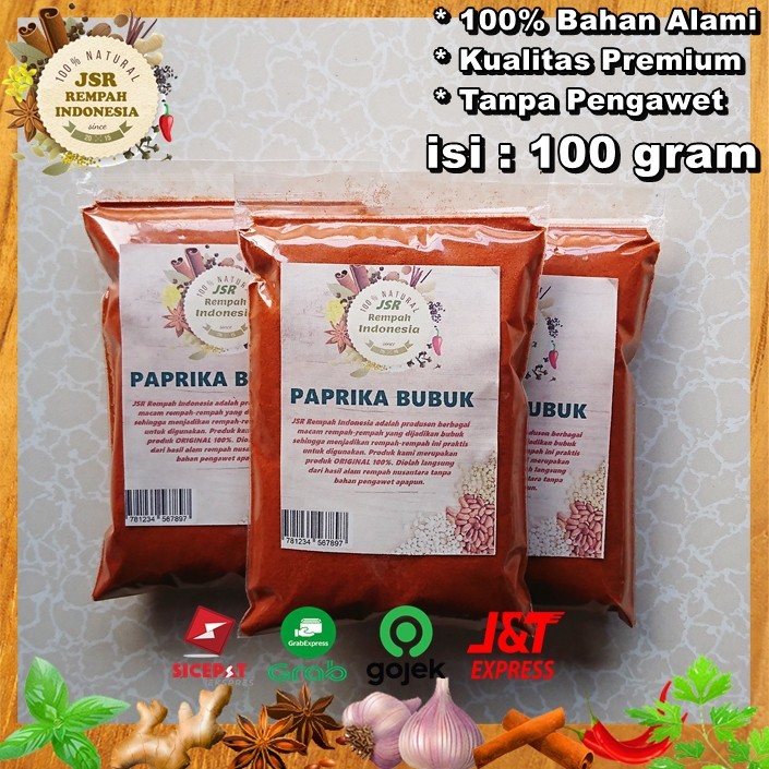 

Paprika Bubuk Asli Kualitas Premium isi 100 Gram Bumbu Dapur JSR Rempah