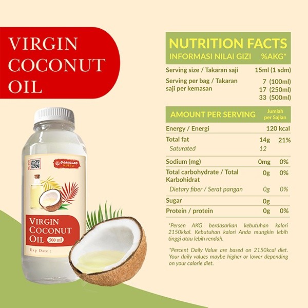 

Virgin Coconut Oil VCO Minyak Kelapa Murni 100% - Granolab Muesli