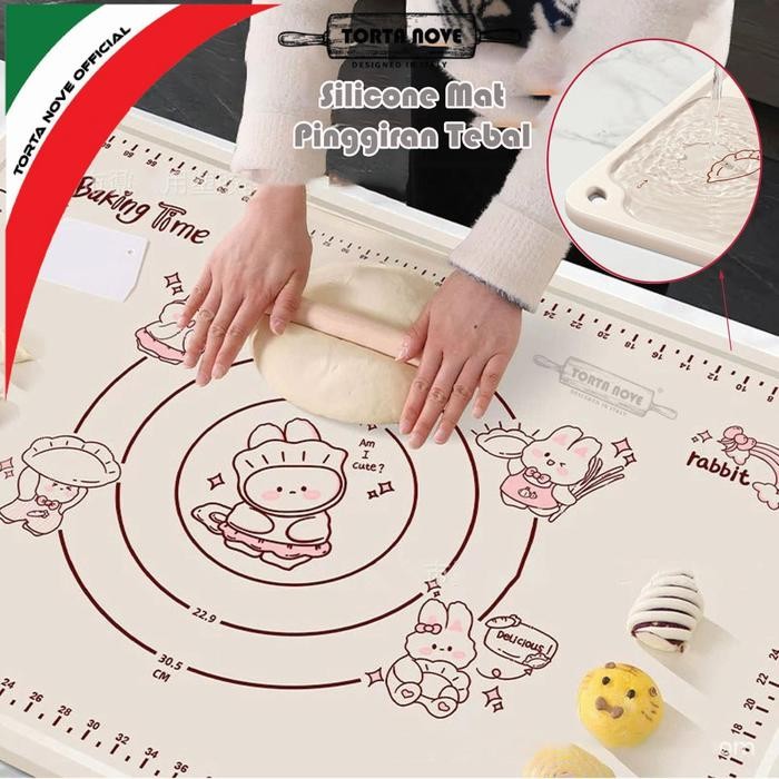 

Alas Adonan Silikon 70X50 Jumbo Tebal Anti Selip Pinggiran Tebal Kneading Dough Silicone Mat Tepung